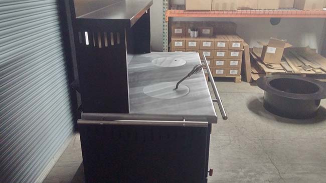 2000 heco Wood Cook Stove - Side View Cooktop