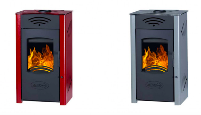 Vulkan Central Heating Stove - Red and Grey 