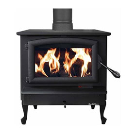 Buck Traditional Series Wood Stove or Insert - Freestanding w/ Black Door