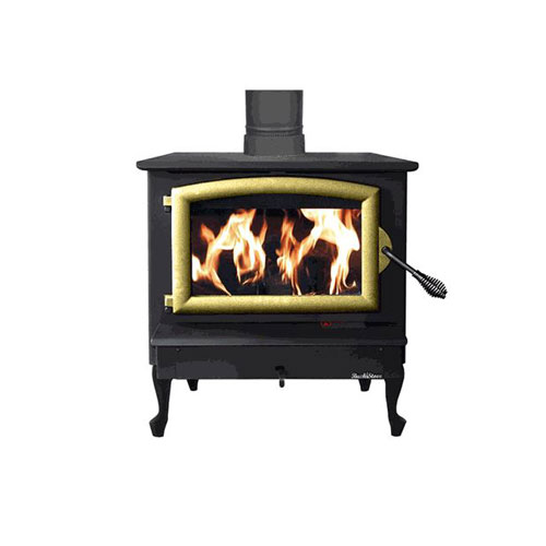 Buck Traditional Series Wood Stove or Insert - Freestanding w/ Gold Door