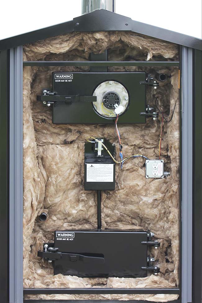 Crown Royal RS7200E Outdoor Insulated Wood Furnace/Boiler - Back Panel 