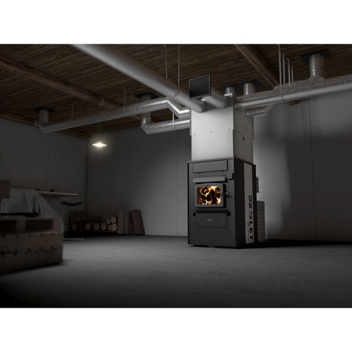 Drolet-HeatPro-Wood-Furnace-In-Use