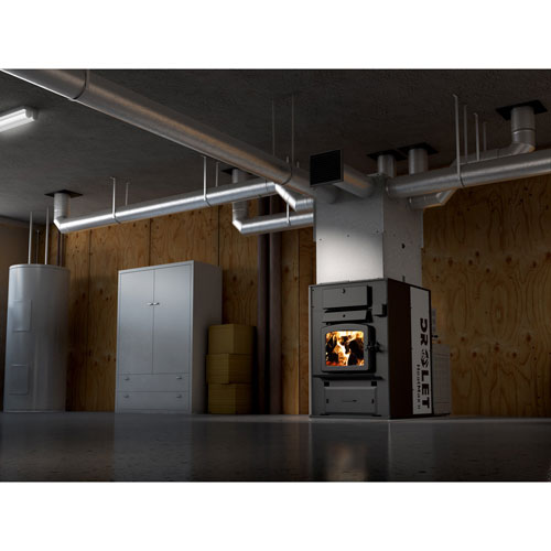 Drolet-HeatmaxII-Wood-Furnace-In-Use
