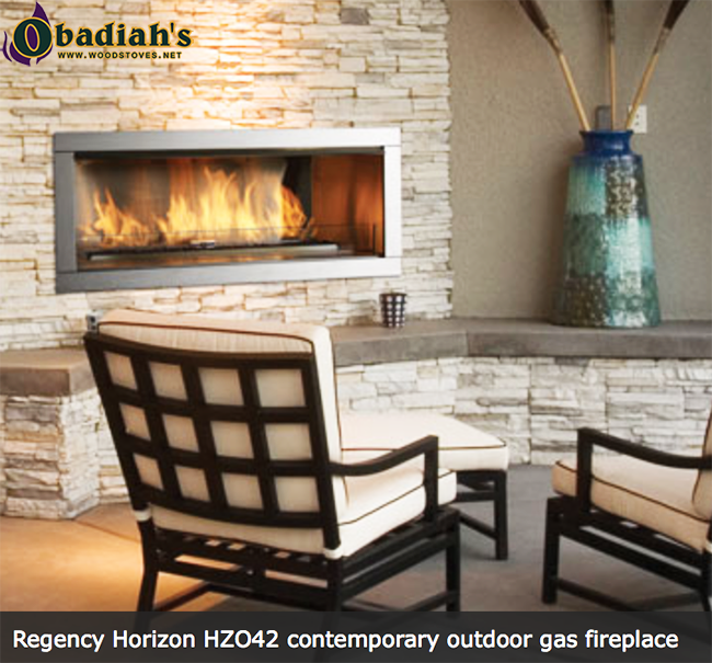 Regency HZO42 Stainless Steel Outdoor Vent Free Gas Fireplace 