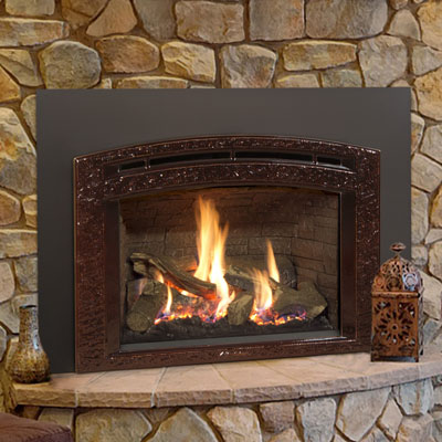 Hearthstone 8860 Larkin Gas Insert In Brown Enamel With Black Matte