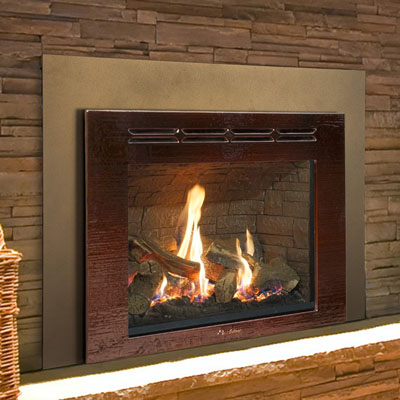 Hearthstone 8860 Gas Insert In Brown Enamel With New Bronze