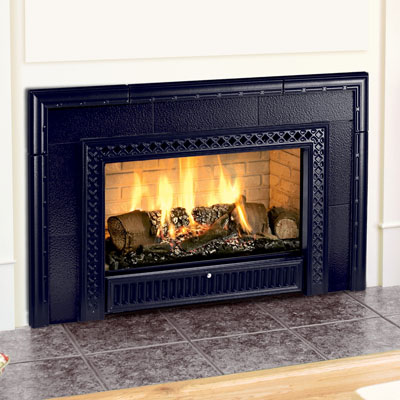 Hearthstone 8890 Gas Insert In Bllue-Black Enamel With Blue-Black Enamel