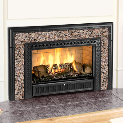 Hearthstone 8890 Gas Insert In Black Matte with Autumn Brown