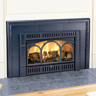 Hearthstone 8890 Gas Insert In Blue-Black Enamel With Blue-Black Surround