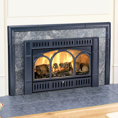Hearthstone 8890 Gas Insert In Blue-Black Enamel With Soapstone