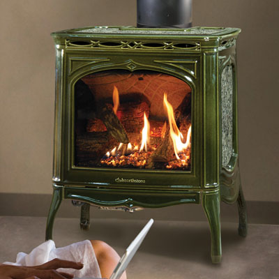 Tucson with Basil Enamel and Antique Pine Green Stone Set
