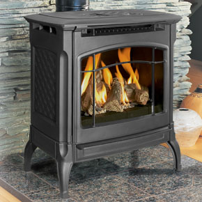 Hearthstone Champlain 8301 Cast Iron Gas Stove In Black Matte