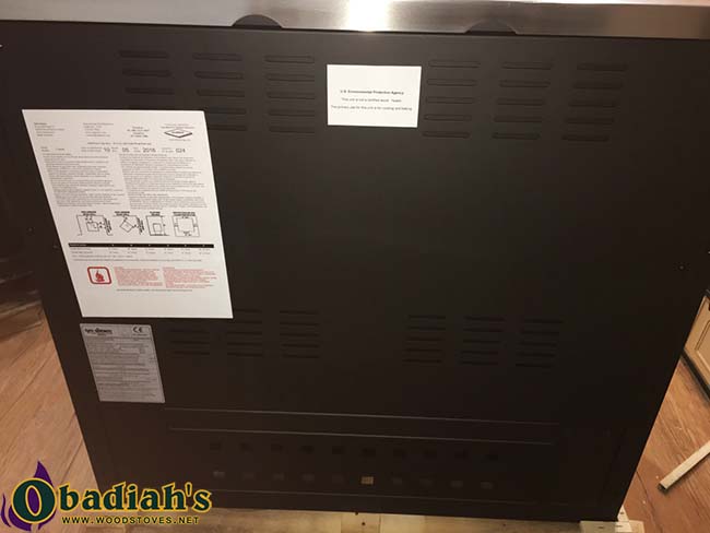 Black North Wood Cookstove - Rear View