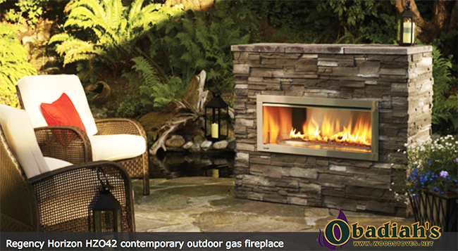 Regency HZO42 Stainless Steel Outdoor Vent Free Gas Fireplace 