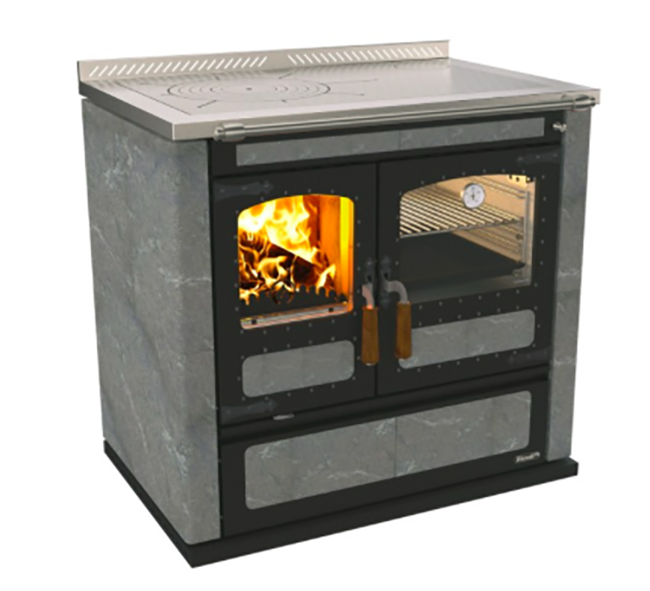 Rizzoli L90 Cast Iron Soapstone Wood Cook Stove 