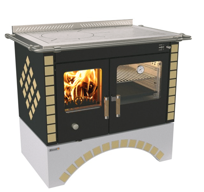 Rizzoli S90 Arch Round Wood Cook Range in Beige