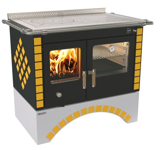 Rizzoli S90 Arch Wood Fired Cook Range in Yellow