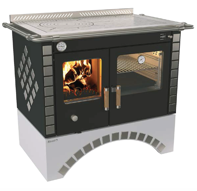Rizzoli S90 Arch Wood CookStove in Inox