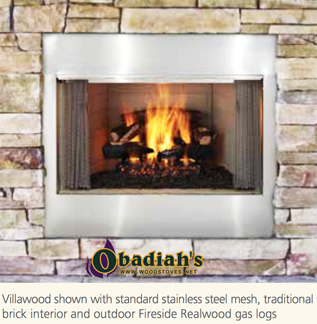 Majestic / Quadrafire Villawood Outdoor Zero Clearance Wood Fireplace